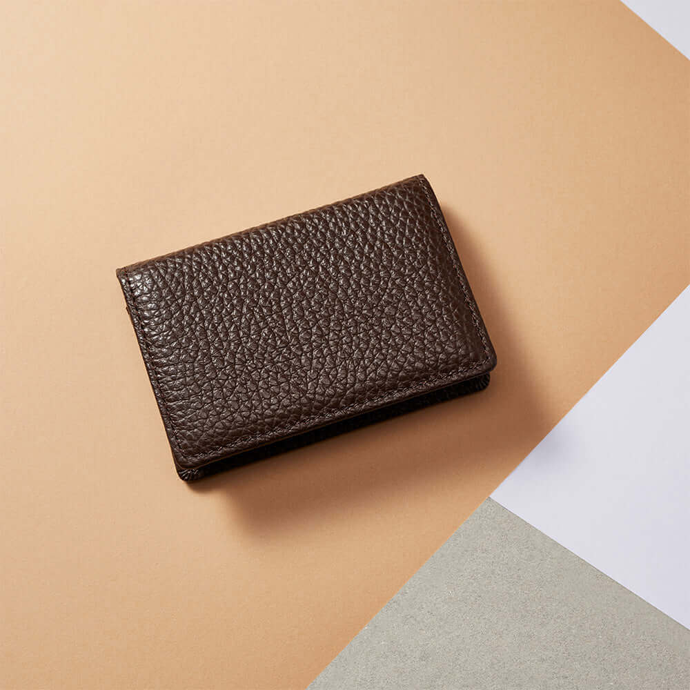 ItalianLeather - Coin Purse - With Anti-Loss Device - chocolate