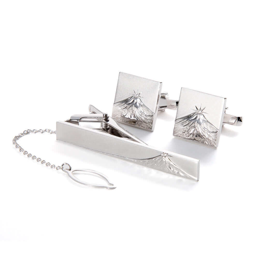 Mt.Fuji - Diamond - tie bar & Cufflinks