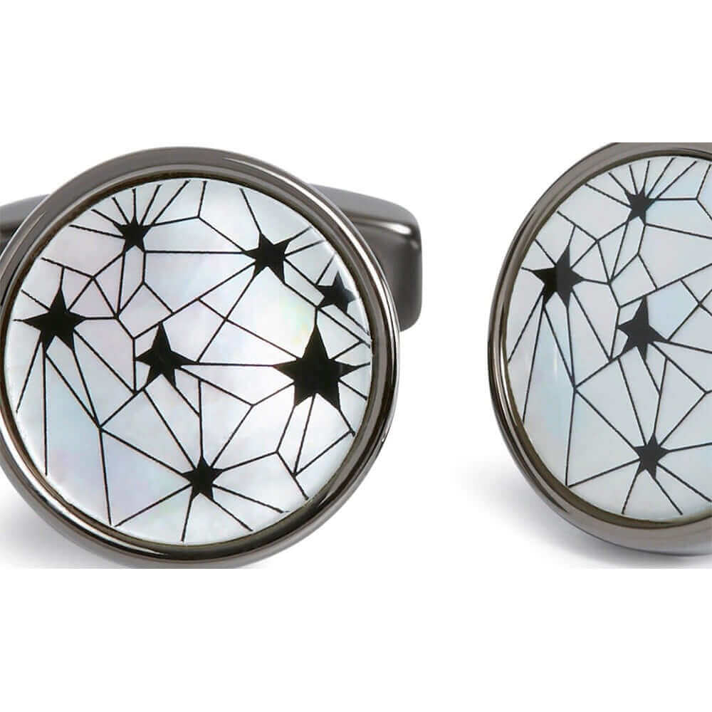 SimonCarter - Galaxy - Cufflinks - white