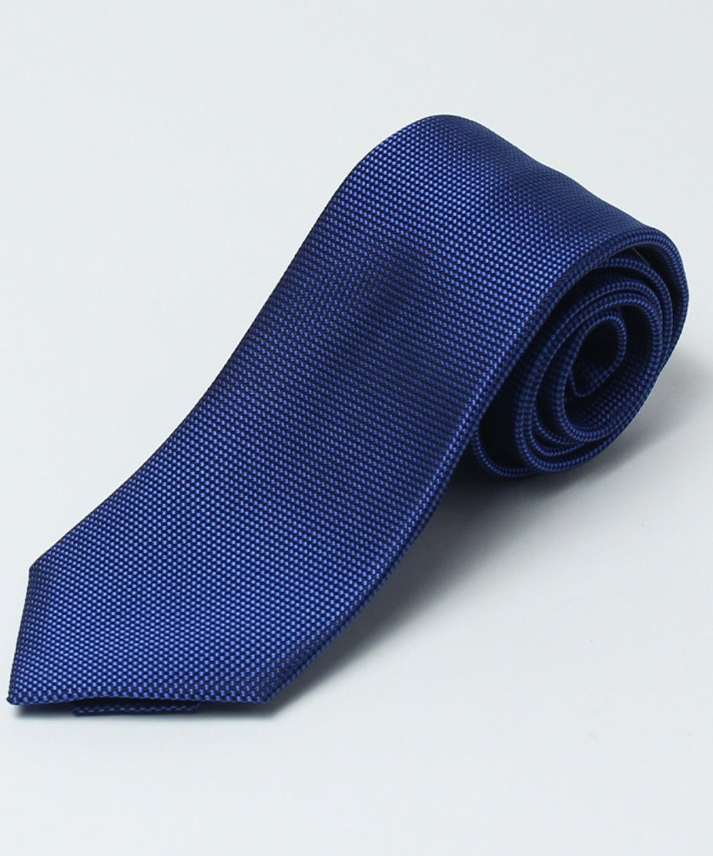 KyotoSilk - Basket weave Necktie - blue