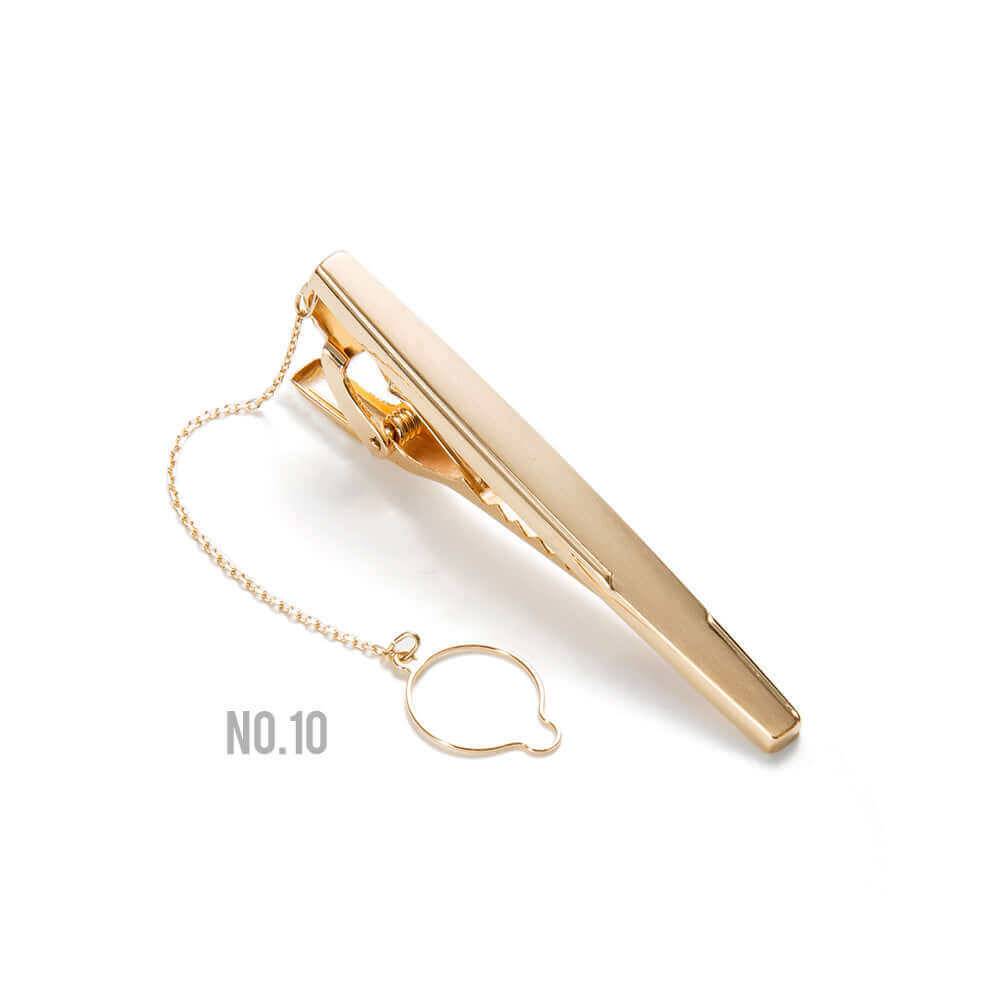 Made in Japan - 18K Solid Gold tie bar - Oval Shift