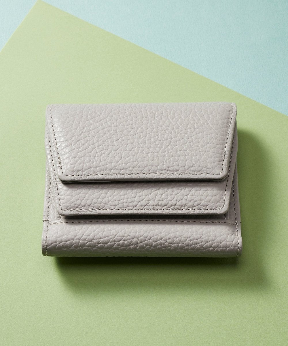 ItalianLeather - Trifold Wallet - With Anti-Loss Device - Cenere