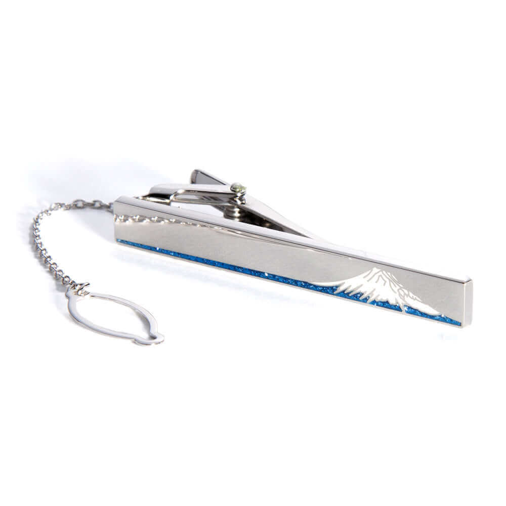 Mt.Fuji - Silver925 solid - tie bar - Blue glitter
