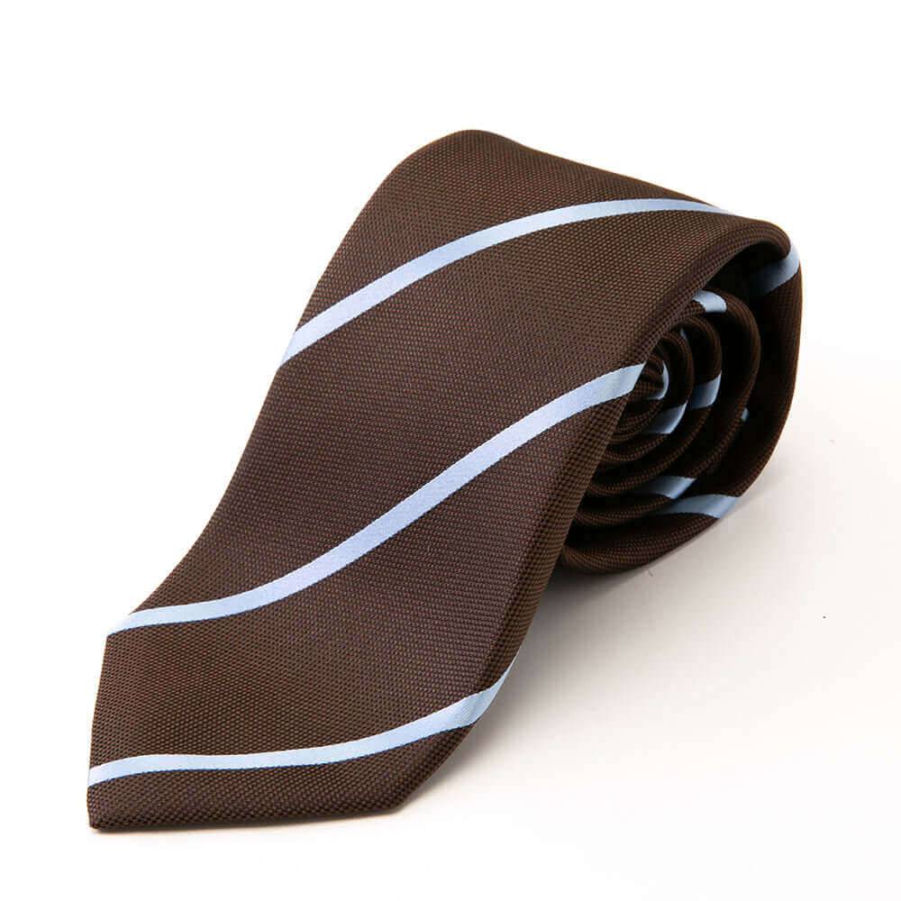 Tango Silk - Necktie - Brown - Pencil stripe