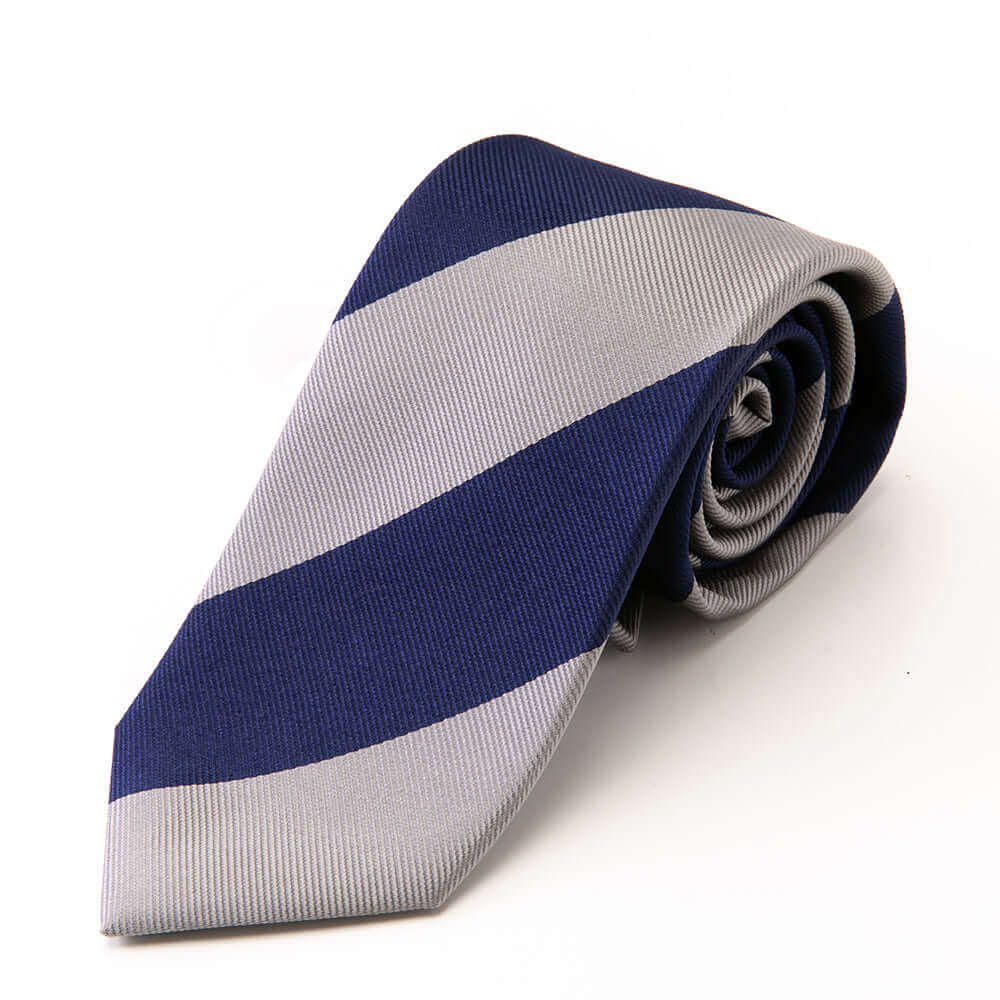 Tango Silk - Necktie - Gray - Regimental stripe