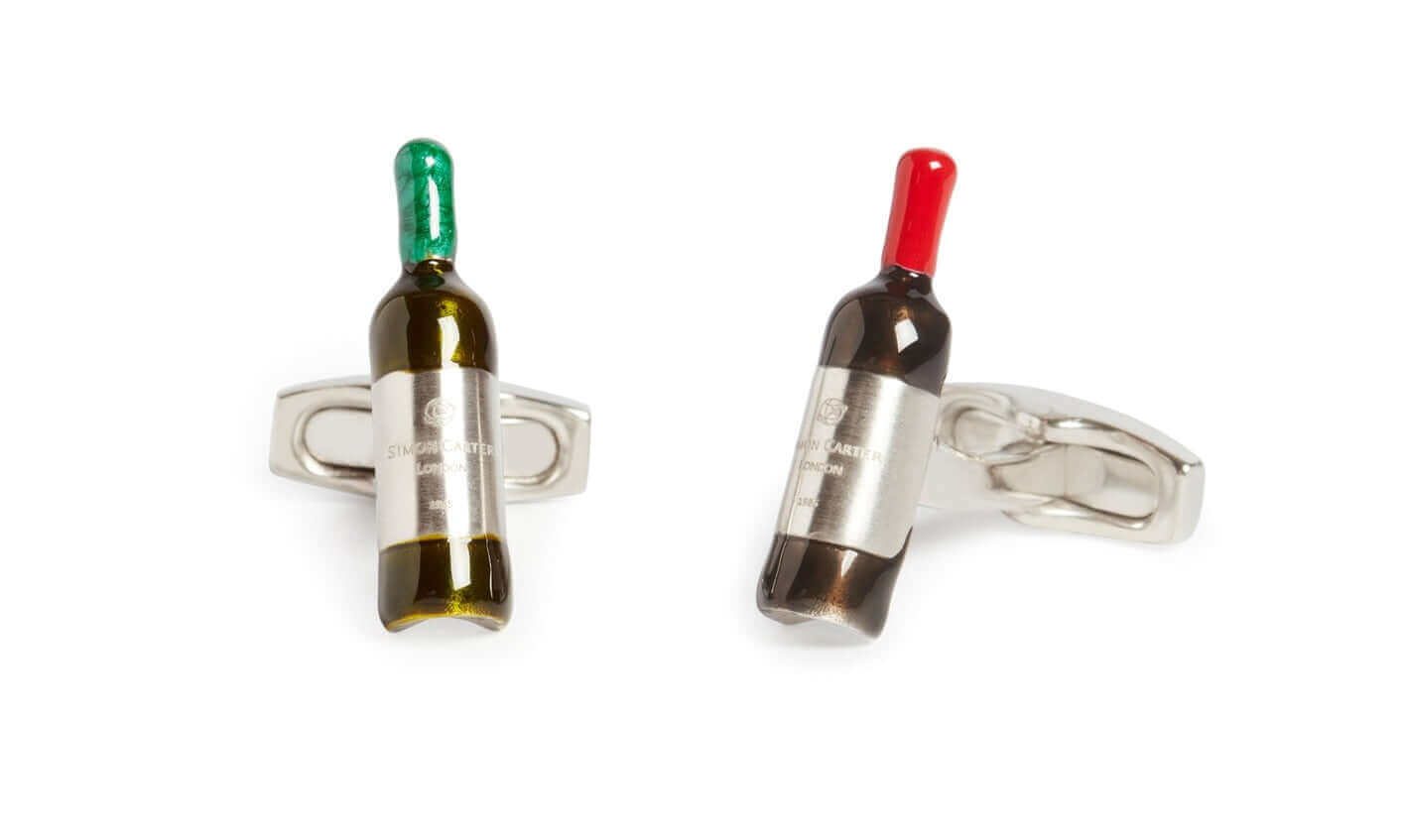 SimonCarter - Red And White Wine Bottle - Cufflinks