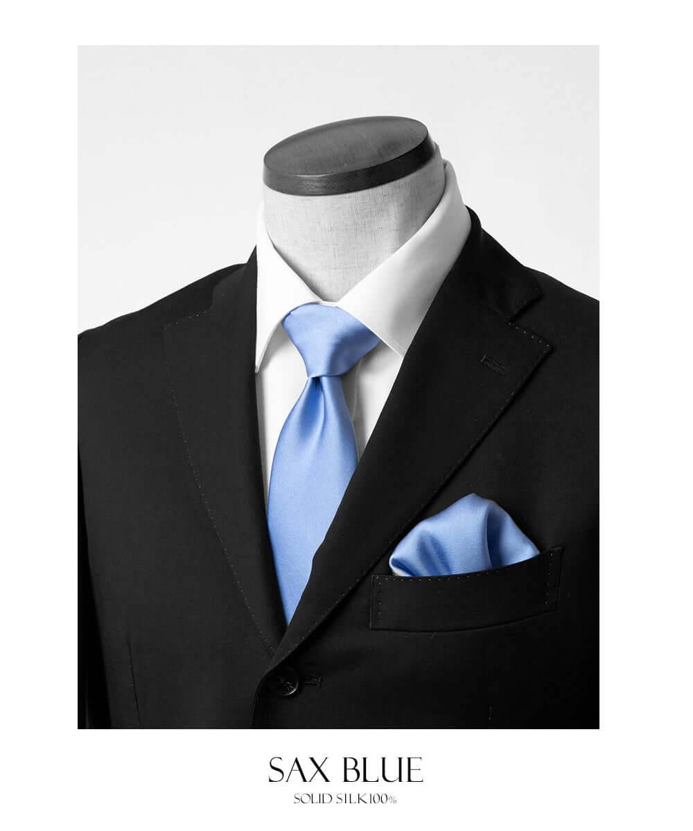 Fomal set - Kyoto Silk - Necktie & PocketSquare Set - Saxophone