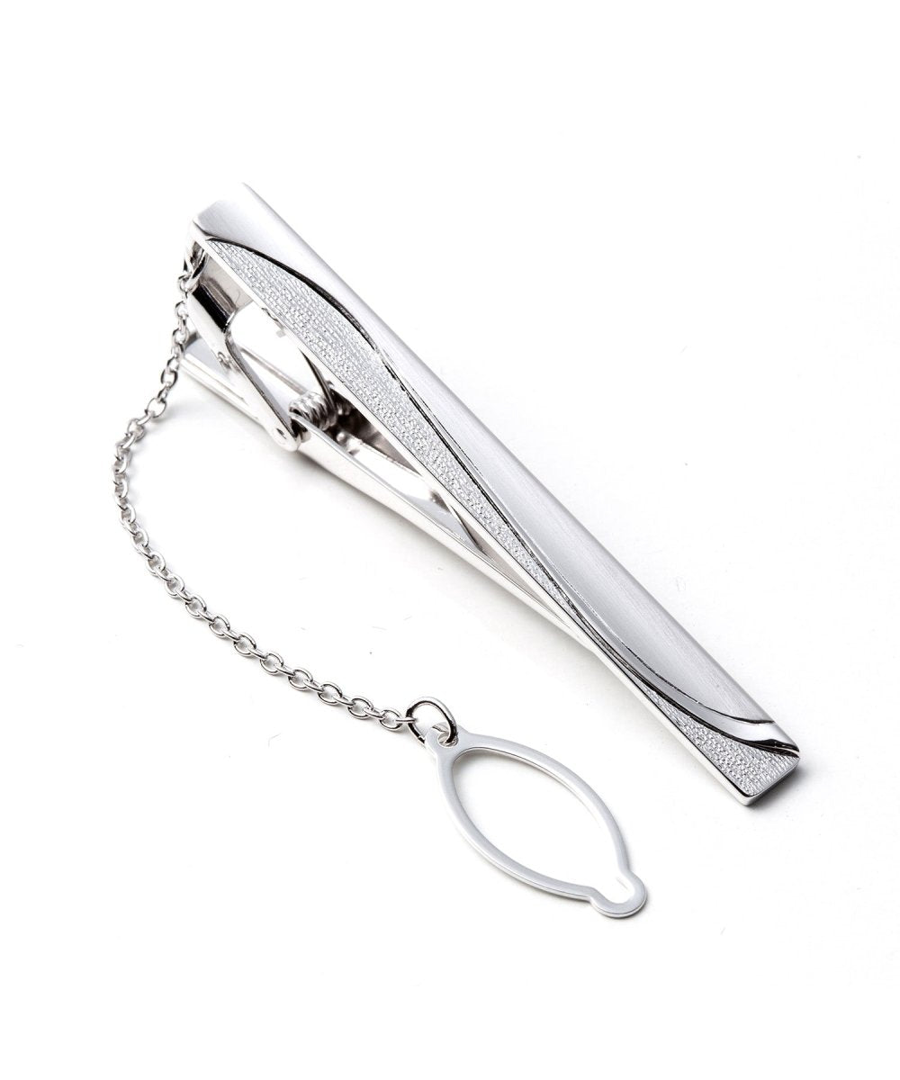 Made in Japan - Silver925 Solid tie bar - Classic Wave