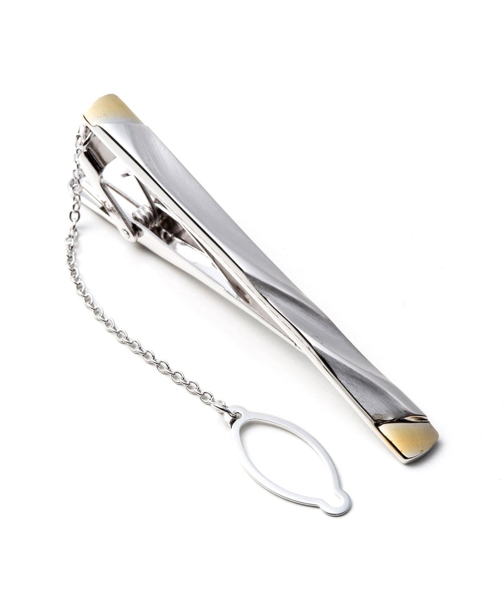 Made in Japan - Silver925 Solid tie bar - Flowing Wave