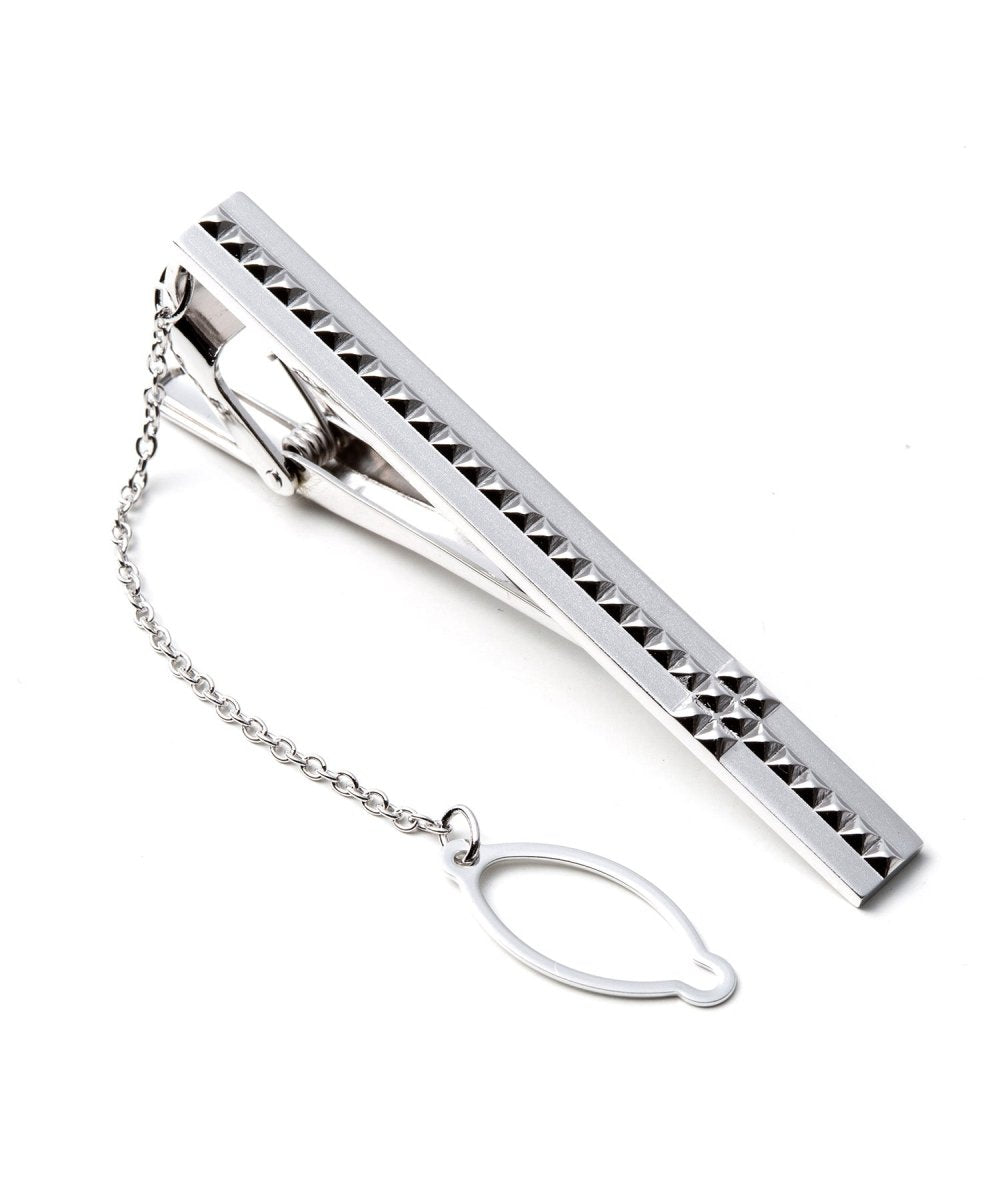 Made in Japan - Silver925 Solid tie bar - 3D Studs