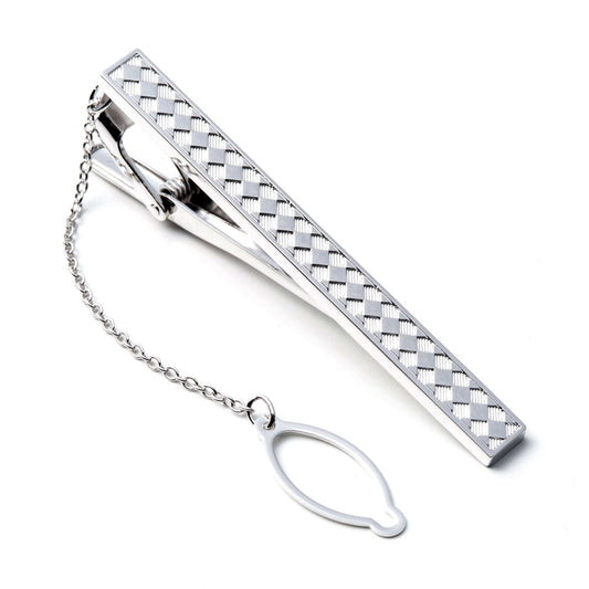 Formal Set - Silver925 Solid tie bar & Cufflinks - Matte Minimal