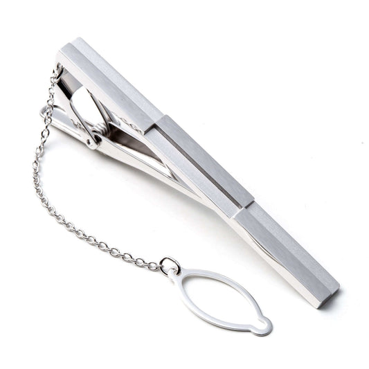 Formal Set - Silver925 Solid tie bar & Cufflinks - Flowing Wave