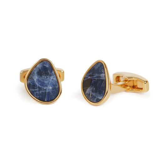 SimonCarter - Organic Pebble  - Cufflinks - gold