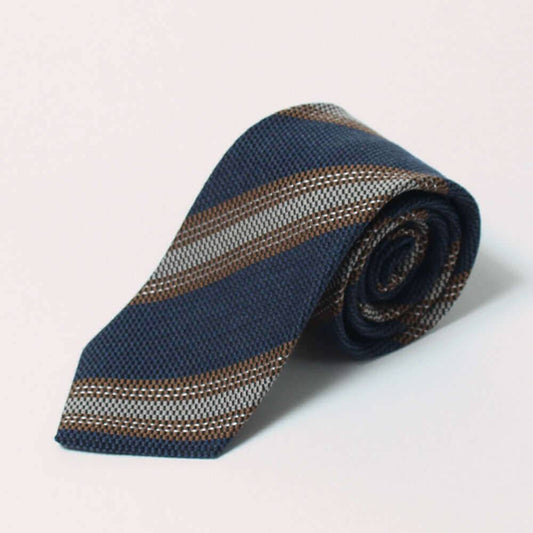Cashwool -  ZEGNABaruffaWool - Necktie - Navy Brown