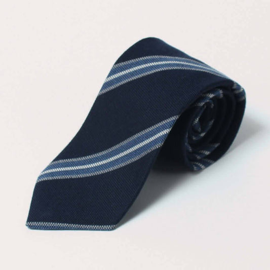 Cashwool -  ZEGNABaruffaWool - Necktie - Navy Regimental