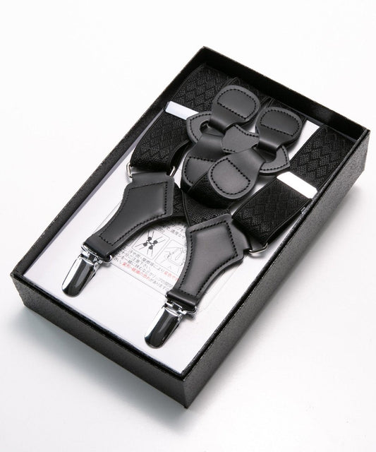 Leather - Executive Suspenders - black - Plain woven - m