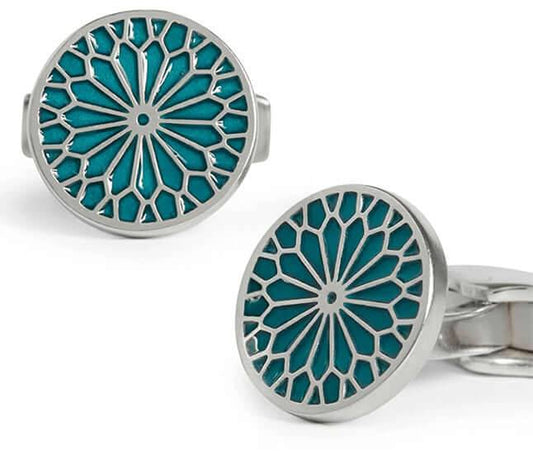 SimonCarter - StainedGlass  - Cufflinks - Teal - Teal